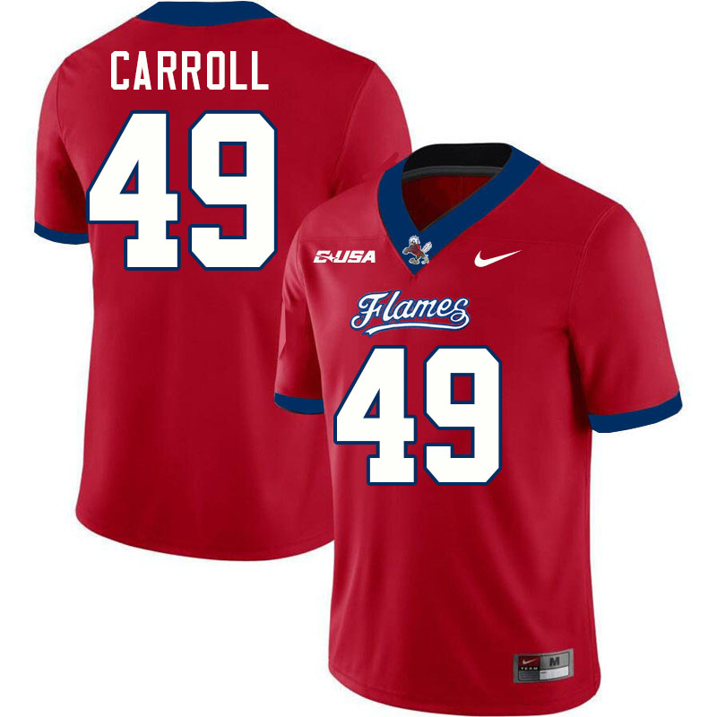 Liberty Flames #49 Grey Carroll College Football Jerseys Stitched-Red